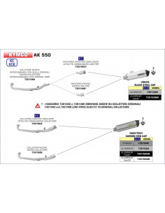 Collecteur racing pour silencieux Race-Tech pour Kymco AK 550 2