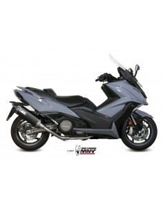 Ligne complète MIVV Speed Edge inox silencieux acier noir/casquette carbone Kymco AK-550