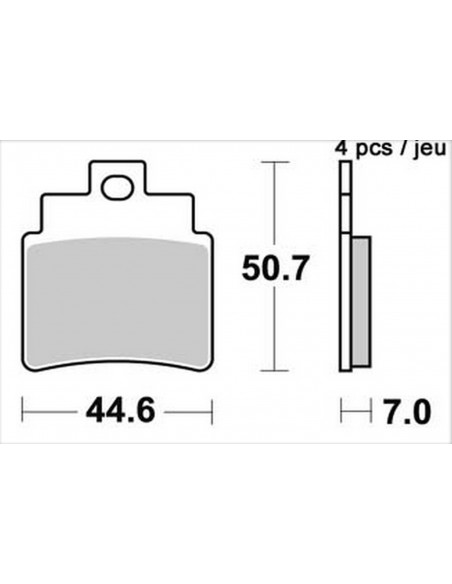 JEU DE PLAQUETTES DE FREIN (LOT DE 4 PC)